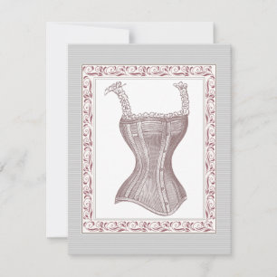 Victorian Vintage Divas Corset Bachelorette Party Inbjudningar