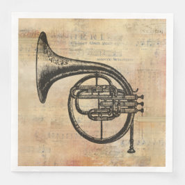 Victorian Vintage Fransk Horn Ephemera Decoupage Pappersservett