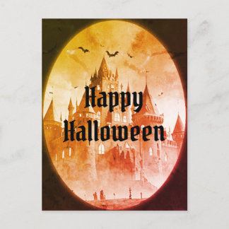 Victorian Vintage Gothic Spooky Happy halloween Helg Vykort