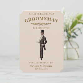 Victorian Vintage Groomsman Inbjudningar