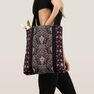Victorian Vintage Inspired Black Blommigt Tygkasse