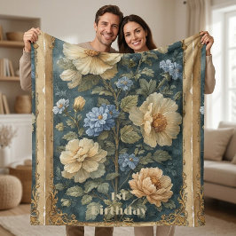 Victorian Vintage Mjuk Elfenbensvit Peony Engelsk