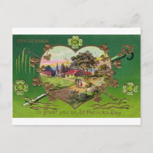 Victorian Vintage Retro Irish St. Patrick's Day Vykort