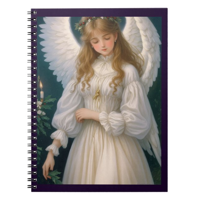 Victorian Vintage Retro jul Angel Anteckningsbok (Framsidan)