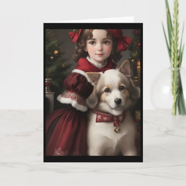 Victorian Vintage Retro-jul Helgkort (Framsida)