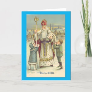 Victorian Vintage Retro jul St Nicholas Helgkort