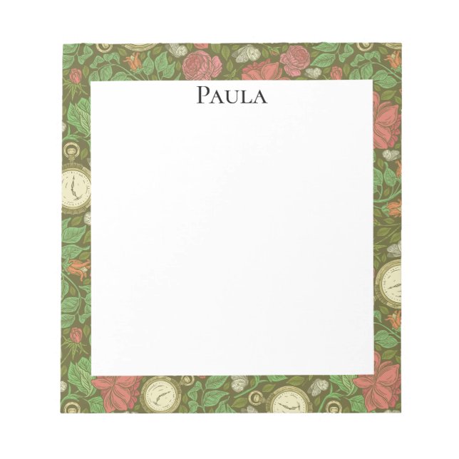 Victorian Vintage Steampunk Pocket Watch Ro Anteckningsblock (Framsida)