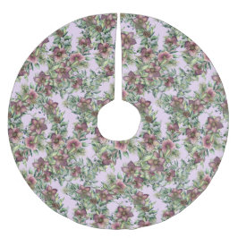 Victorian Violet Hellebore Flowers Julgransmatta Borstad Polyester