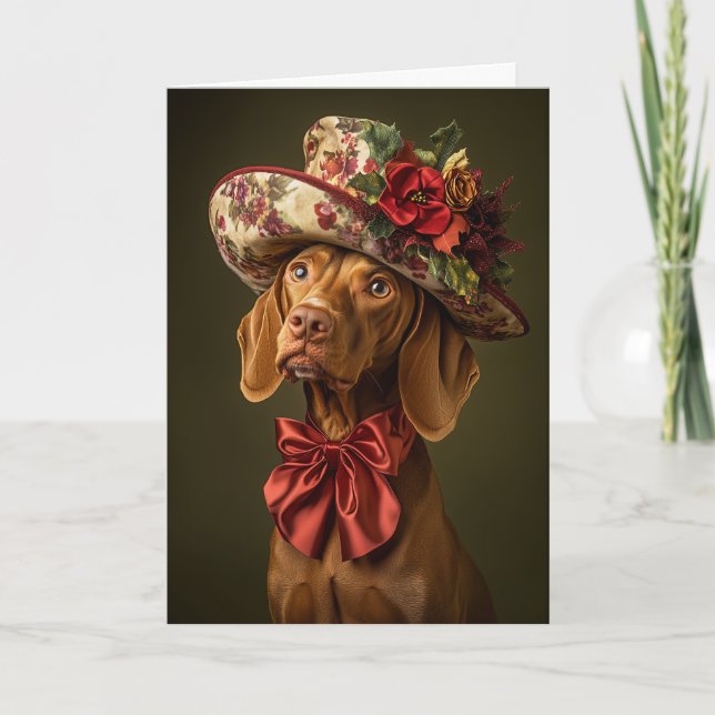 Victorian Vizsla jul Helgkort (Framsida)