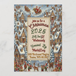 Victorian Watercolor Santa Christmas Collection Inbjudningar