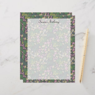 Victorian White Daisys Lila Butterflies Papper