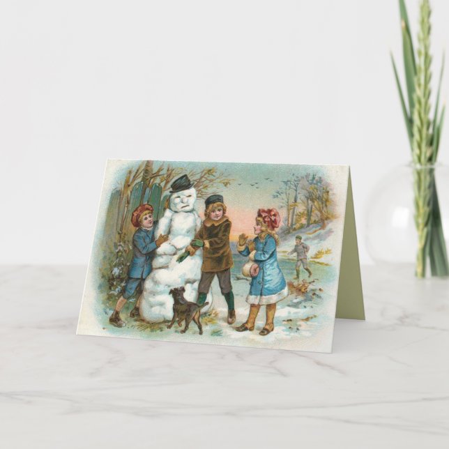 Victorian Winter-julkort Helgkort (Framsida)