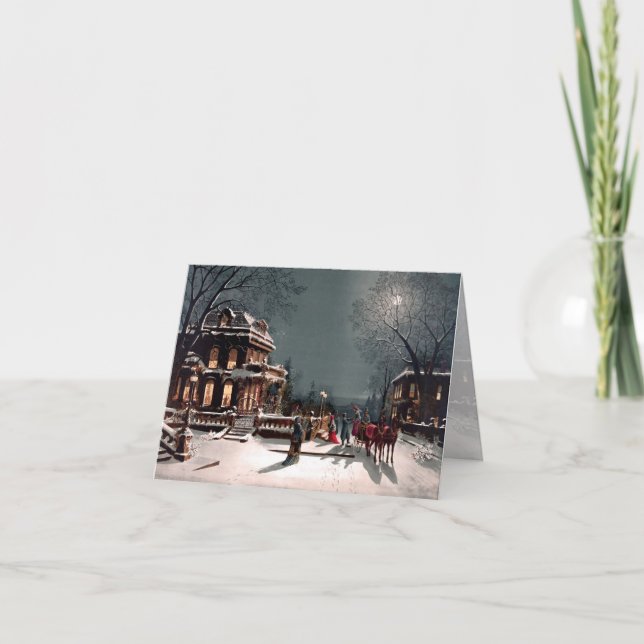 Victorian Winter Thank You Card Tack Kort (Framsida)