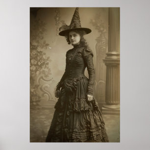 Victorian Witch Sepia Porträtt stil 2 Poster