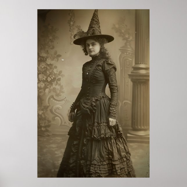 Victorian Witch Sepia Porträtt stil 2 Poster (Framsidan)