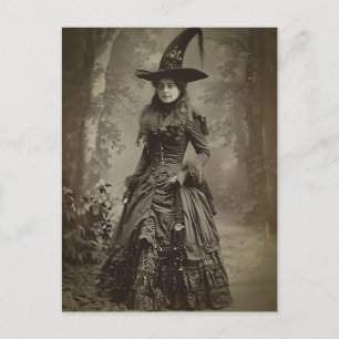 Victorian Witch Sepia Porträtt stil 3 Vykort