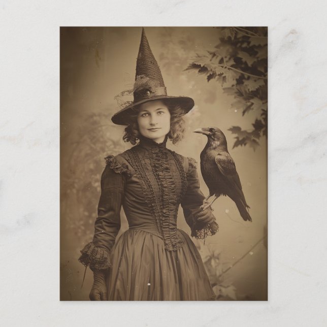 Victorian Witch Sepia Porträtt stil 5 Vykort (Framsida)