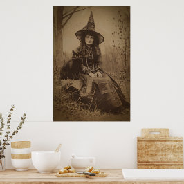 Victorian Witch Sepia Porträtt stil 6 Poster