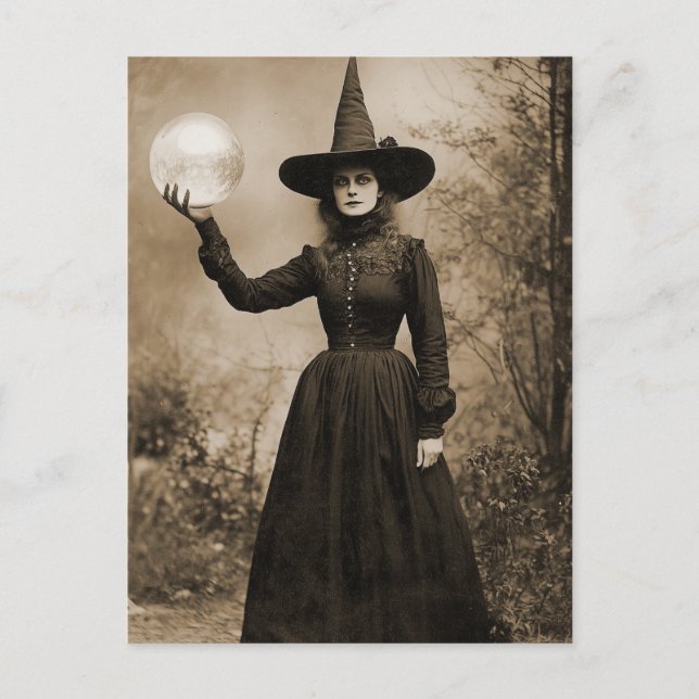 Victorian Witch Sepia Porträtt stil 9 Vykort (Framsida)