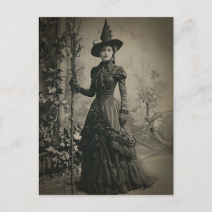 Victorian Witch Sepia Porträtt Vykort