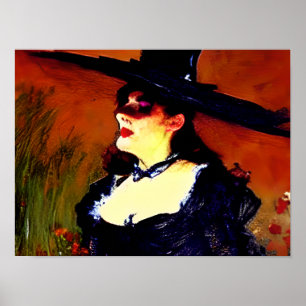 Victorian Witch Vintage Porträtt Poster