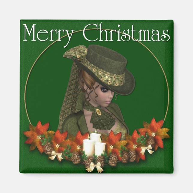 Victorian Woman 2 - God jul Magnet (Framsidan)