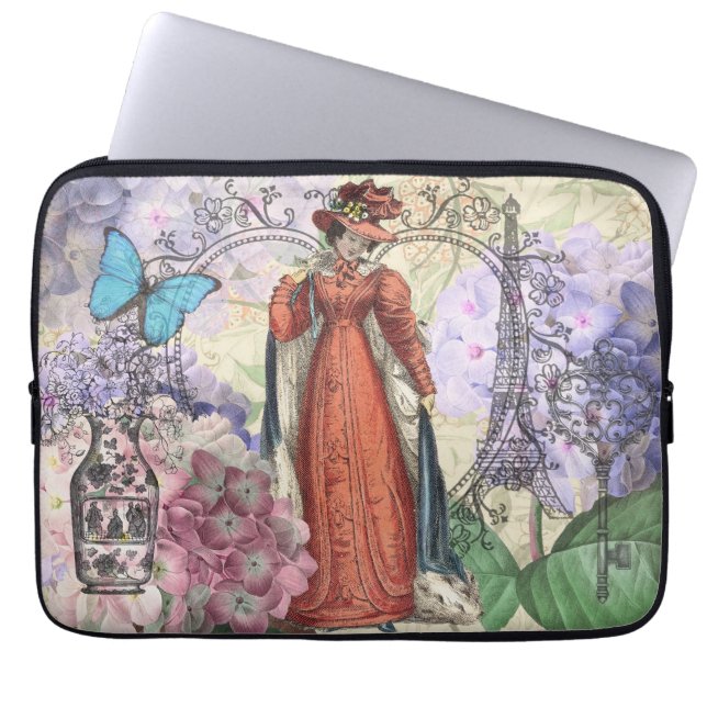 Victorian Woman i Red Colorful Mode Laptop Fodral (Framsidan)