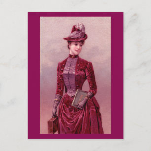 Victorian Woman in Velvet Vykort