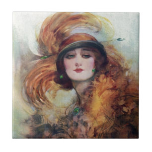 Victorian Woman Kakelplatta