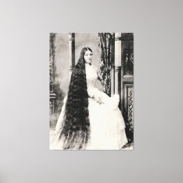 Victorian Woman med Long Hair Canvastryck