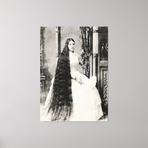 Victorian Woman med Long Hair Canvastryck