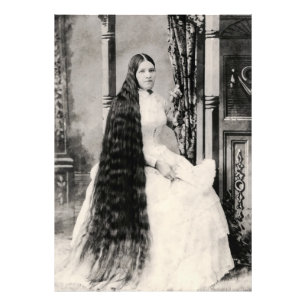 Victorian Woman med Long Hair Fototryck