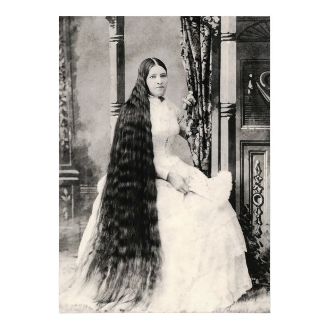 Victorian Woman med Long Hair Fototryck (Framsidan)