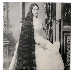 Victorian Woman med Long Hair Kakelplatta