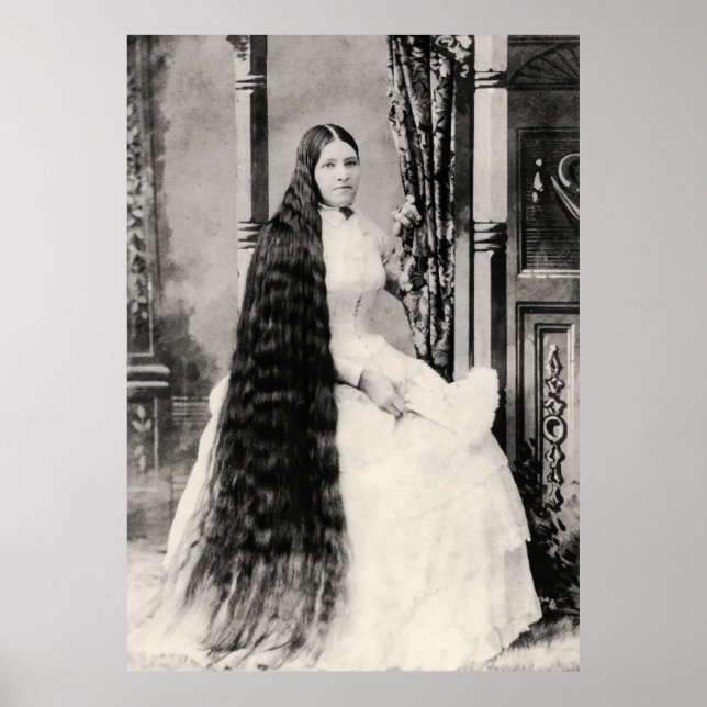 Victorian Woman med Long Hair Poster (Framsidan)