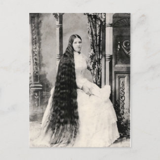 Victorian Woman med Long Hair Vykort