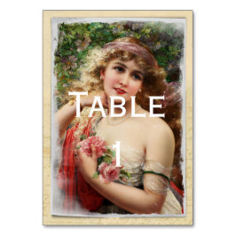 Victorian Woman med Rosa ros Bordsnummer