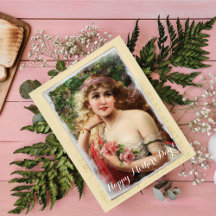 Victorian Woman med Rosa ros Mors dag