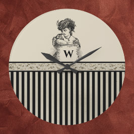 Victorian Woman med ursprunglig skylt och Rand Stor Klocka