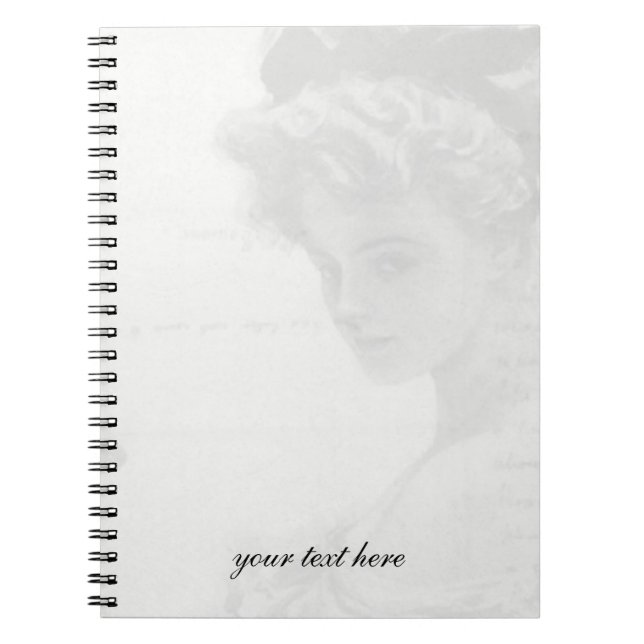 Victorian Woman Notebook Anteckningsbok Med Spiral (Framsidan)