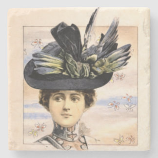 Victorian Woman på japansk Papper Stenunderlägg