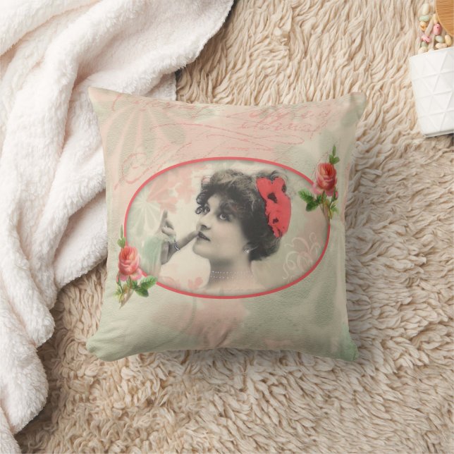 Victorian Woman Pillow Kudde (Filt)