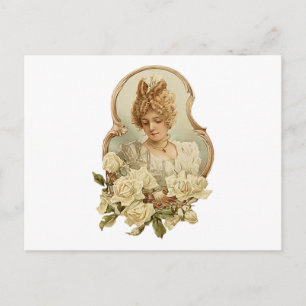 Victorian Woman Porträtt Vykort