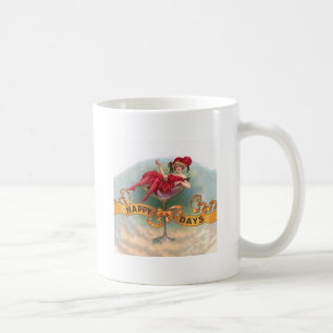 Victorian Woman Red Champagne Lycklig Kaffemugg