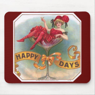 Victorian Woman Red Champagne Lycklig Musmatta