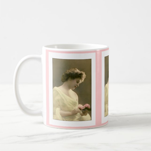 Victorian woman retrospective romantic kaffemugg (Vänster)
