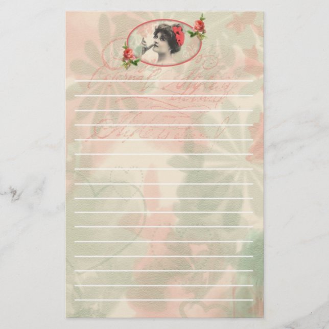 Victorian Woman Stationery Brevpapper (Framsida)