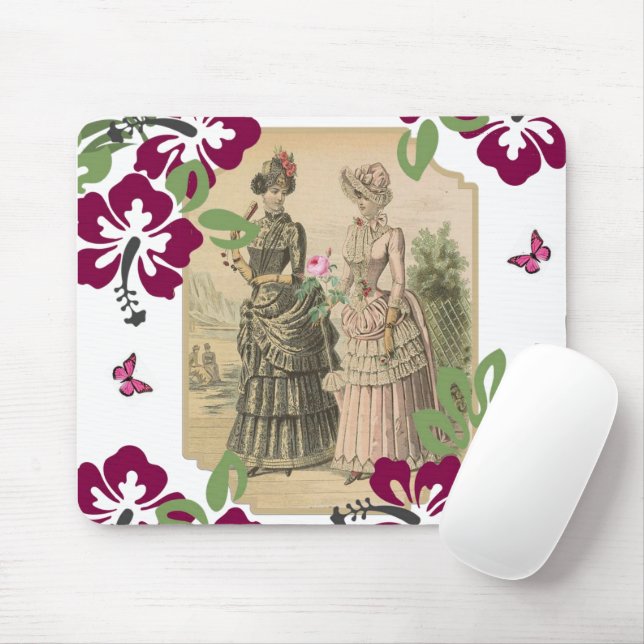 Victorian Women Blommigt Mouse Pad! Muspets Musmatta (Med mus)