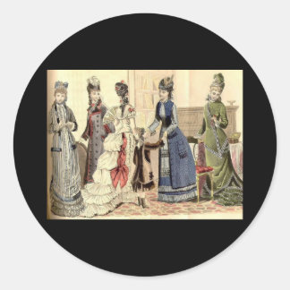 Victorian Women Mode Runt Klistermärke