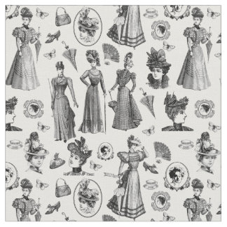 victorian women's style antique butterfly toile tyg